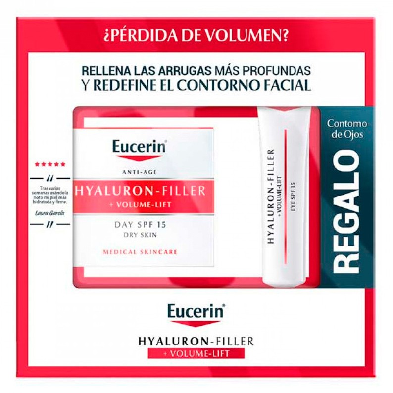 Imagen de Eucerin Hyaluron Filler crema para piel normal y mixta + contorno de ojos pack 2u