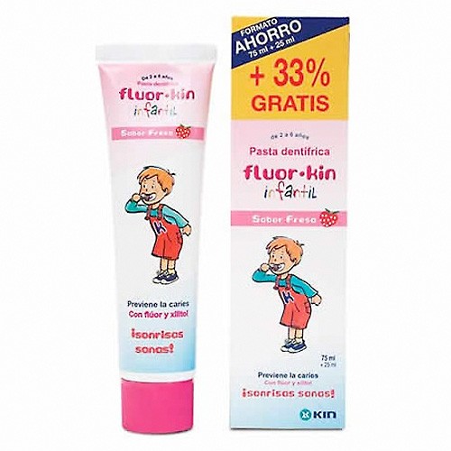 Imagen de Fluorkin pasta infantil fresa 75+25ml.