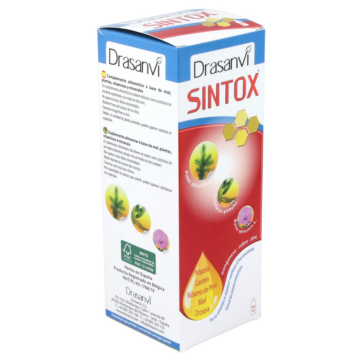 Imagen de Drasanvi Sintox jarabe para la tos y para proteger el sistema inmune 250ml