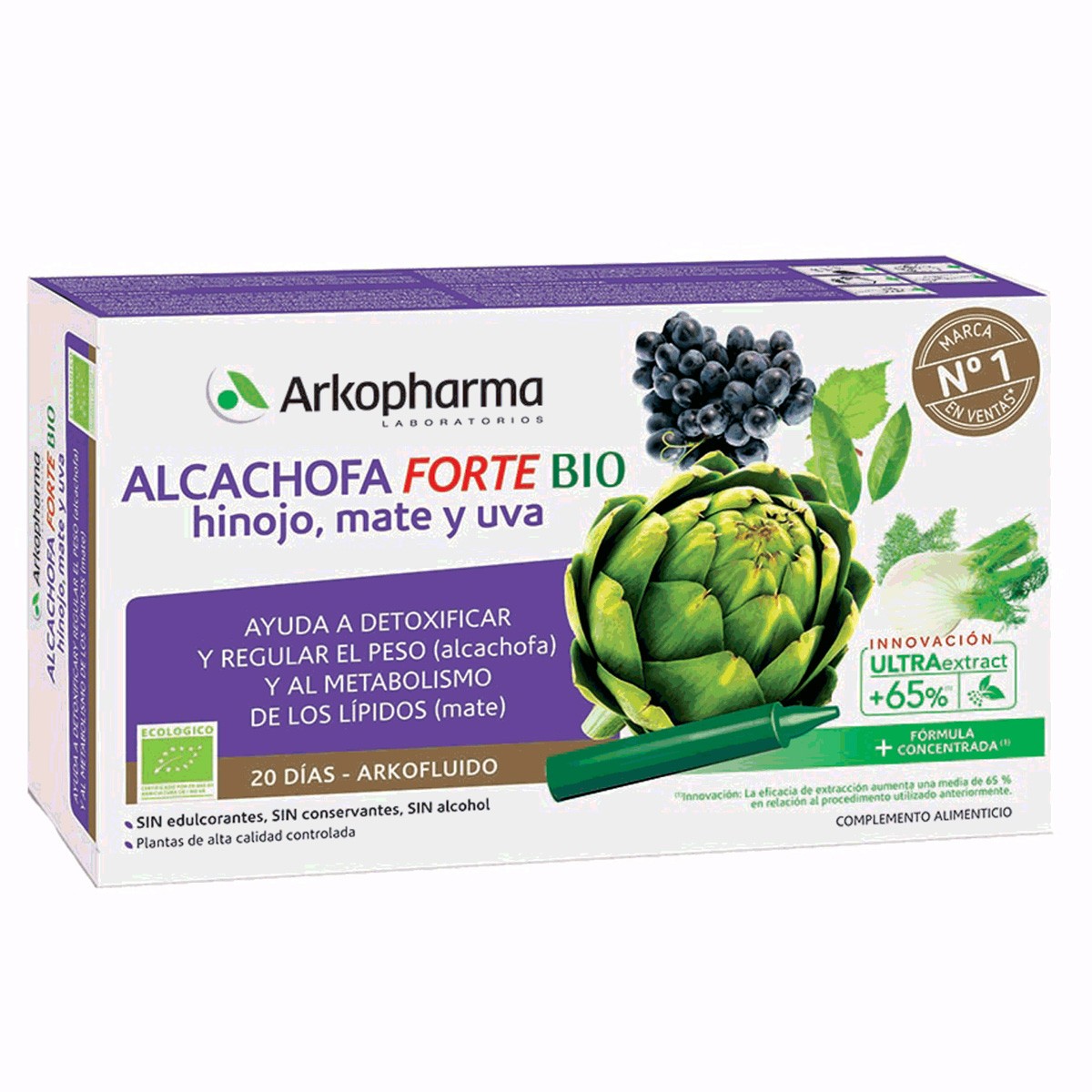 Imagen de Arkopharma Arkofluido alcachofa forte + aloe vera 20 unidosis