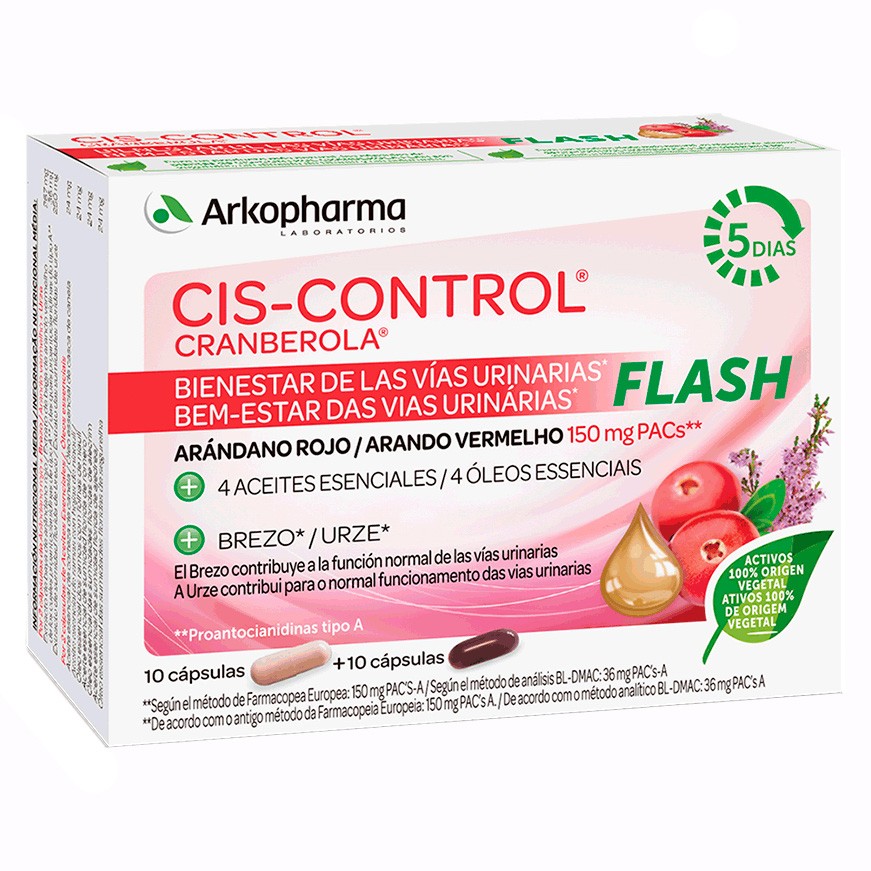 Imagen de Arkochim Cis-Control Cranberola Flash complemento 20 cápsulas