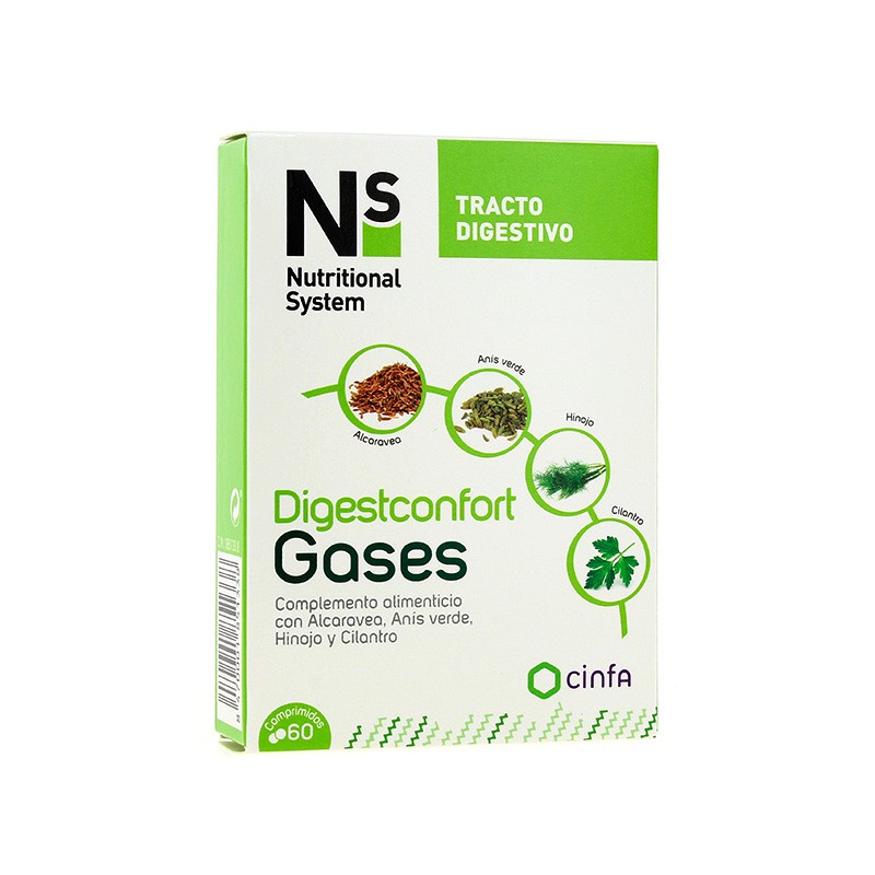 Imagen de N+S DIGESTCONFORT GASES 60 COMPRIMIDOS