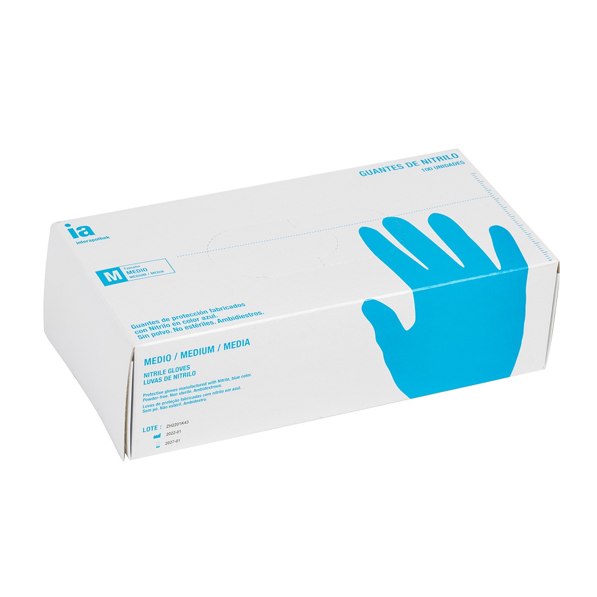 Imagen de Interapothek guantes de nitrilo talla m 100uds