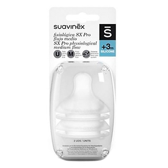 Imagen de Suavinex tetina fisiologica flujo M silicona 2u