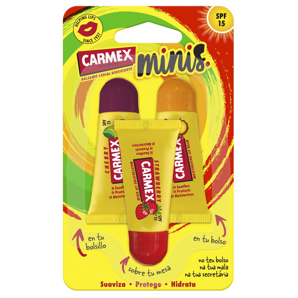 Imagen de Carmex triplo minins cereza, fresa, piña