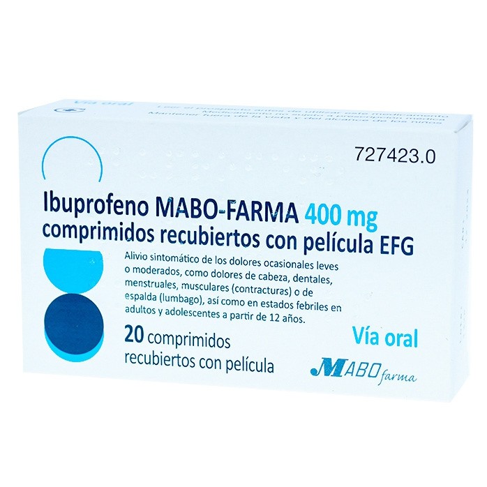 Imagen de Ibuprofeno Mabo-Farma 400 mg comprimidos recubiertos con película EFG
