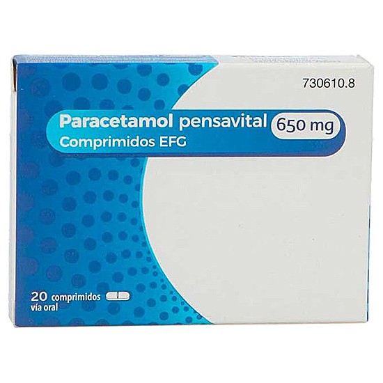 Imagen de Paracetamol pensavital 650mg 20 comprimidos efg