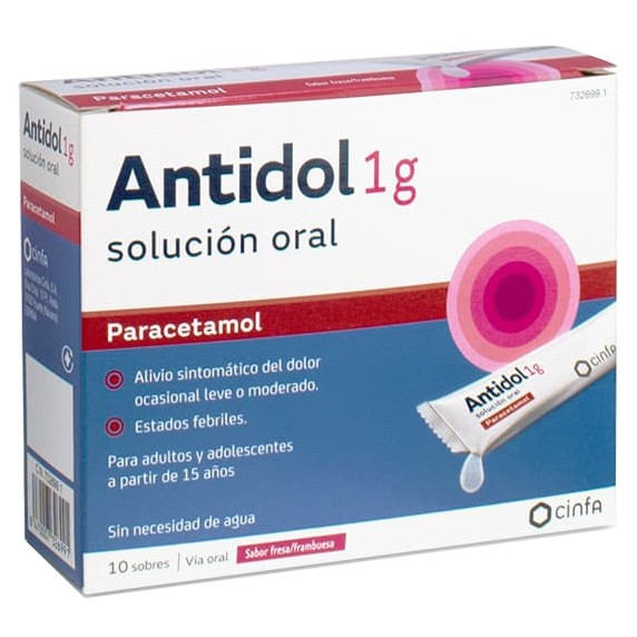 Imagen de Antidol 1000mg 10 stick solución oral 10ml