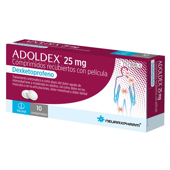 Imagen de Adoldex 25mg 10 compr
